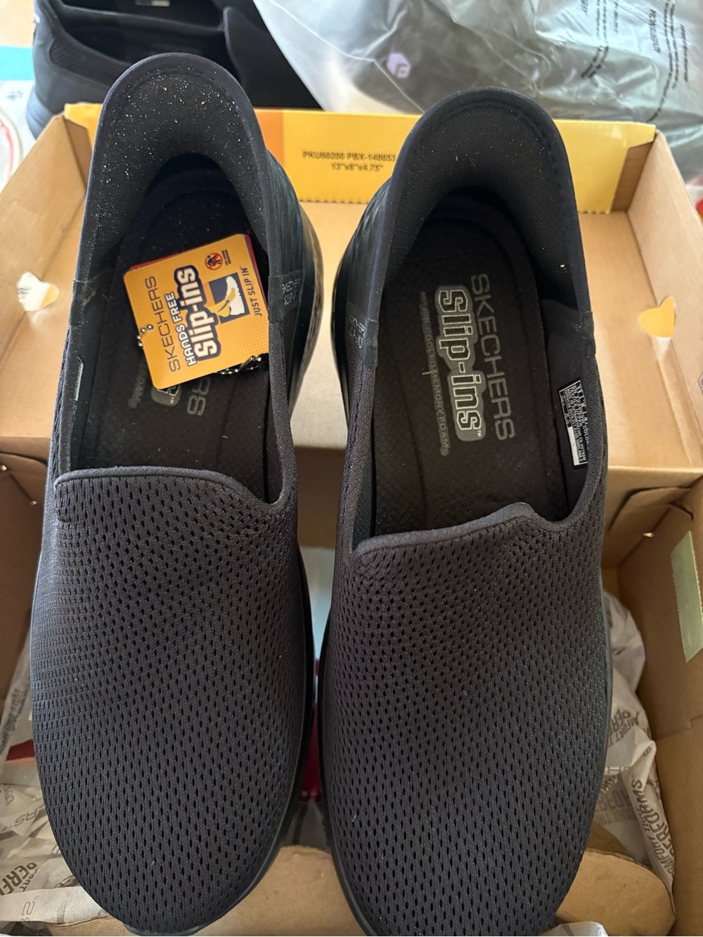 Skechers Women’s Black Slip-Ins Lightweight Mesh Slip-On Loafers